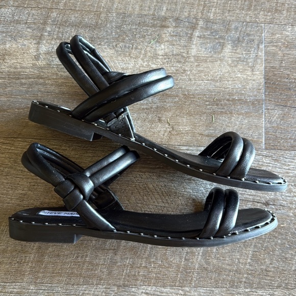 Steve Madden sandals vegan leather ankle straps stud sandals - Picture 2 of 7